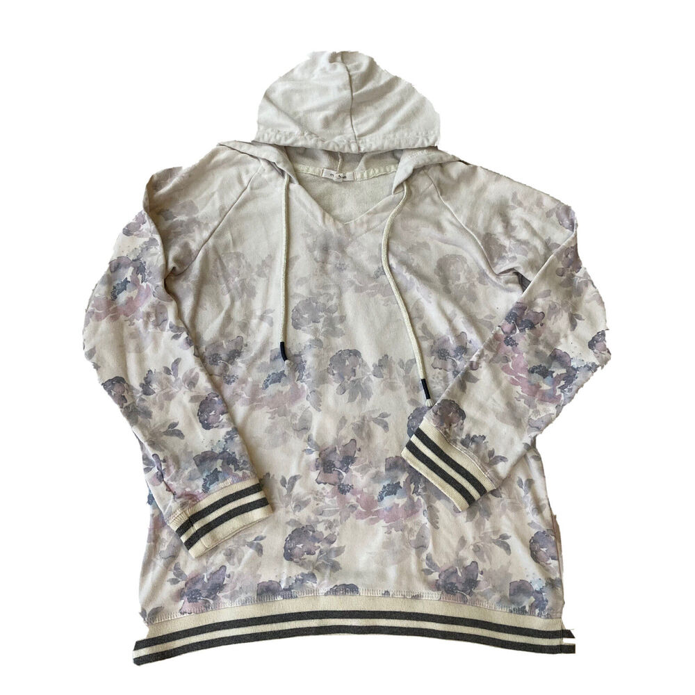Maurices Shirt Sz S Long Sleeve Relaxed Fit Hooded Floral Pastel Cute Womens - Picture 1 of 9